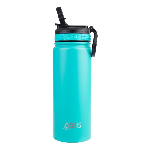 Oasis Insulated Water Bottle with Straw Cap Turquoise 550ml | Shop ...