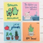 The Happy Sparrow Compostable Dish Cloth LOL 4 Pack