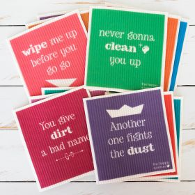 Buy The Happy Sparrow Compostable Dish Cloth Song Puns 12 Pack Online