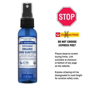 Buy Dr Bronner's Organic Hand Sanitiser Spray Peppermint Online