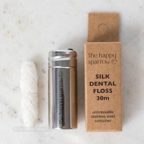 Buy The Happy Sparrow Silk Dental Floss in Stainless Steel Container Online