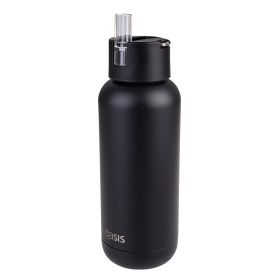 Oasis 1L Moda insulated water bottle in black