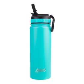 Buy Oasis turquoise insulated sports bottle with sippy straw lid 550ml