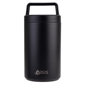 Oasis Stainless Steel Insulated Food Flask Black 700ml