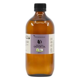 Vrindavan Castor Oil 100% Natural 500ml in glass bottle