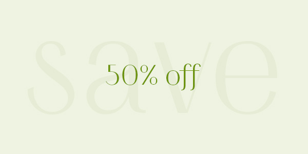 50 percent off natural products