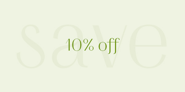 Save 10 percent off eco friendly products