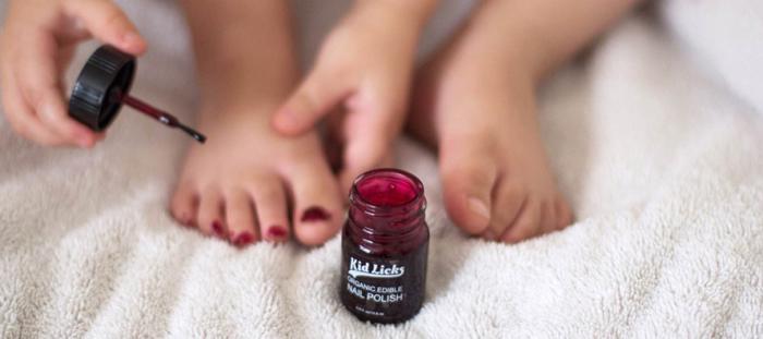 The safest kids nail polish on the market is organic and edible