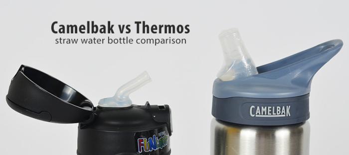 Thermos vs Camelbak stainless steel drinking straw bottles