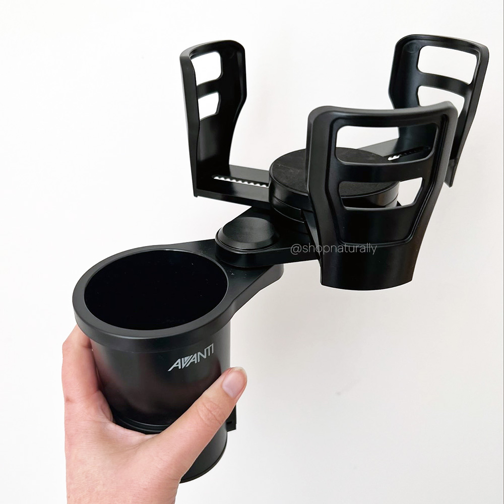 Dual CupStation - 2-in-1 Expandable Cup Holder with 360° Rotating Base –  Black