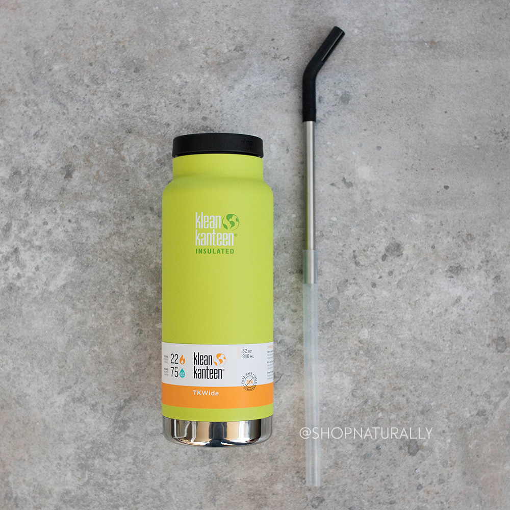 Klean Kanteen TK Wide with smoothie straw showing