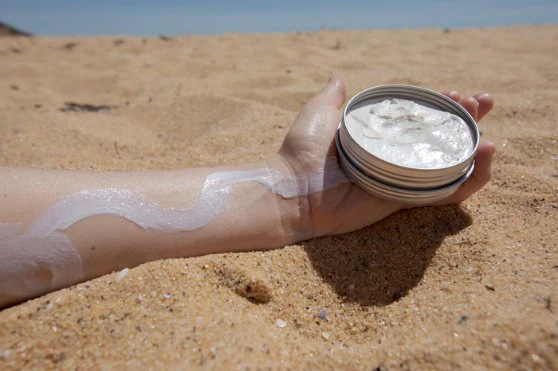 palm oil free sunscreen from sunbutter sunscreen tin open