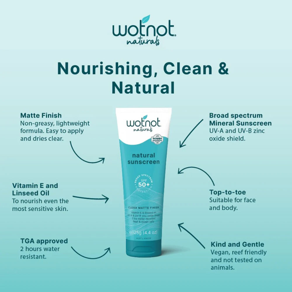 Wotnot SPF50 natural sunscreen
